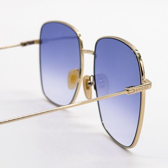 NEW GUCCI SUNGLASSES GG1031S 004 GOLD/BLUE WOMEN EYEWEAR GUCCI PLUS EARRINGS main image 8